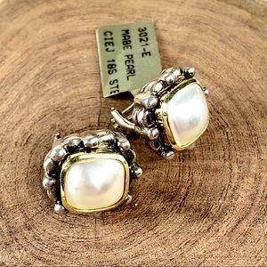 MABE Pearl Earrings 18k gold and sterling silver